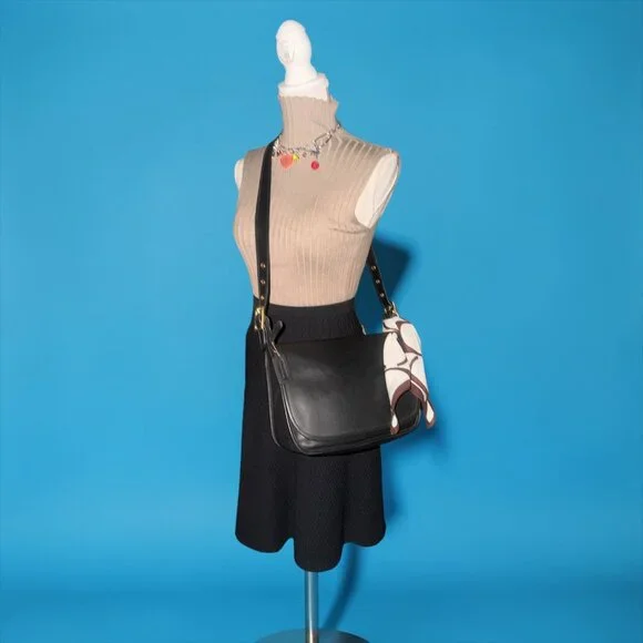 VTG Coach Patricia Legacy Bag 9951 Black Leather Brass Convertible Y2K USA + Tag - Picture 3 of 15